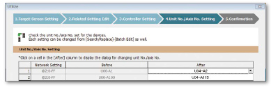4.Unit No./Axis No. setting
